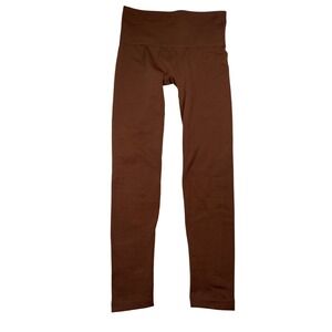 Brown Fleece Lined Leggings Womens L/XL Fall Winter Layering Baselayer